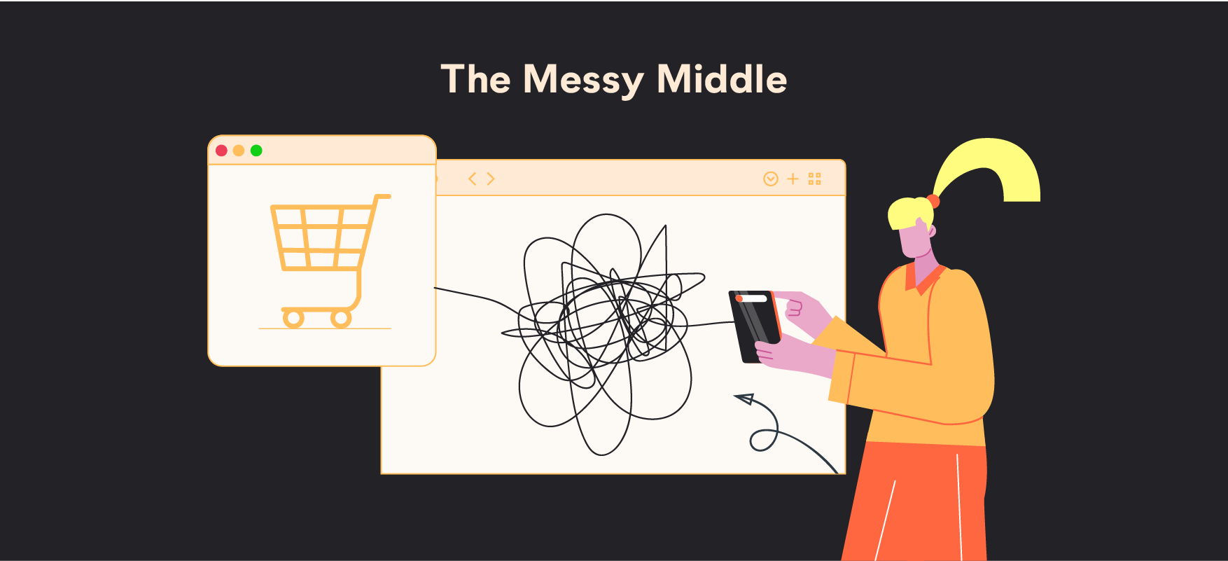illustration showing the messy middle 