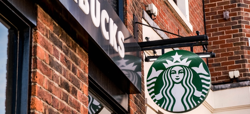 Starbucks logo on store front