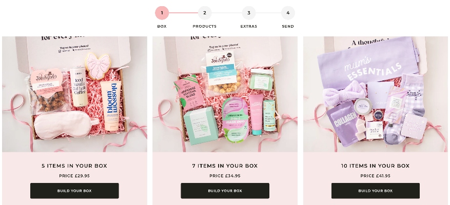 screenshot of Treatbox website