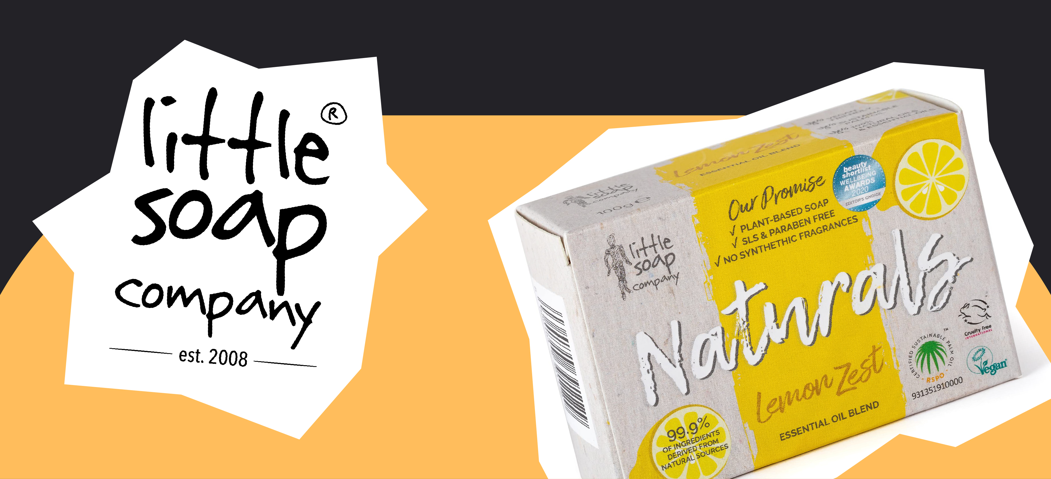 Little Soap logo on yellow background