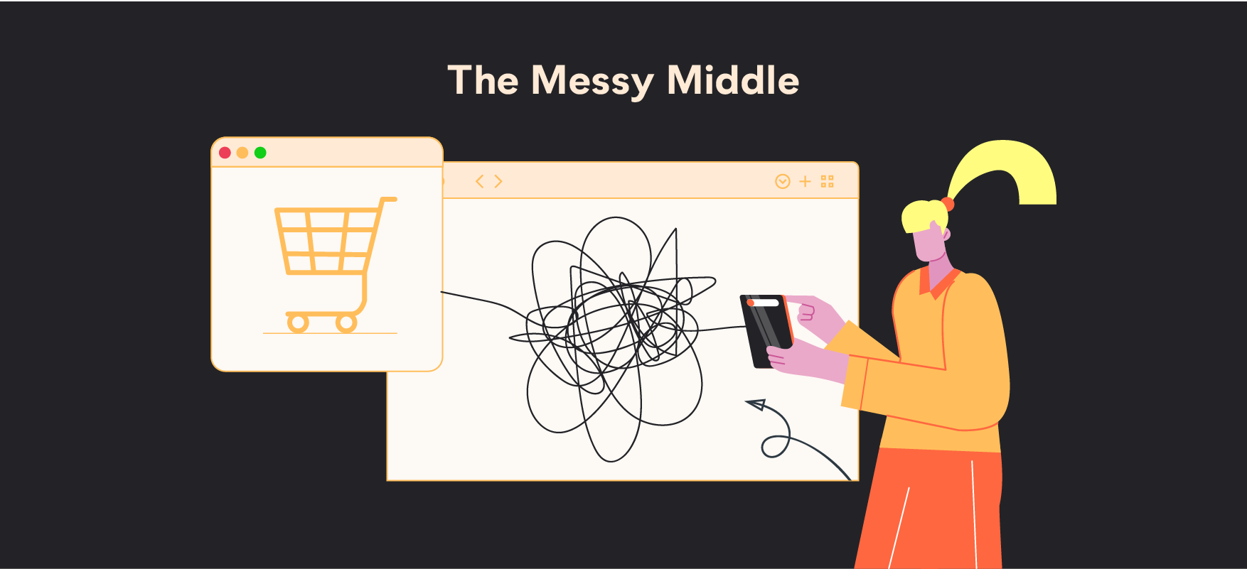 illustration showing the messy middle 