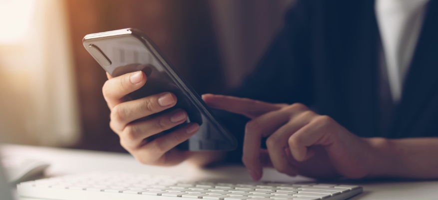 woman using smartphone