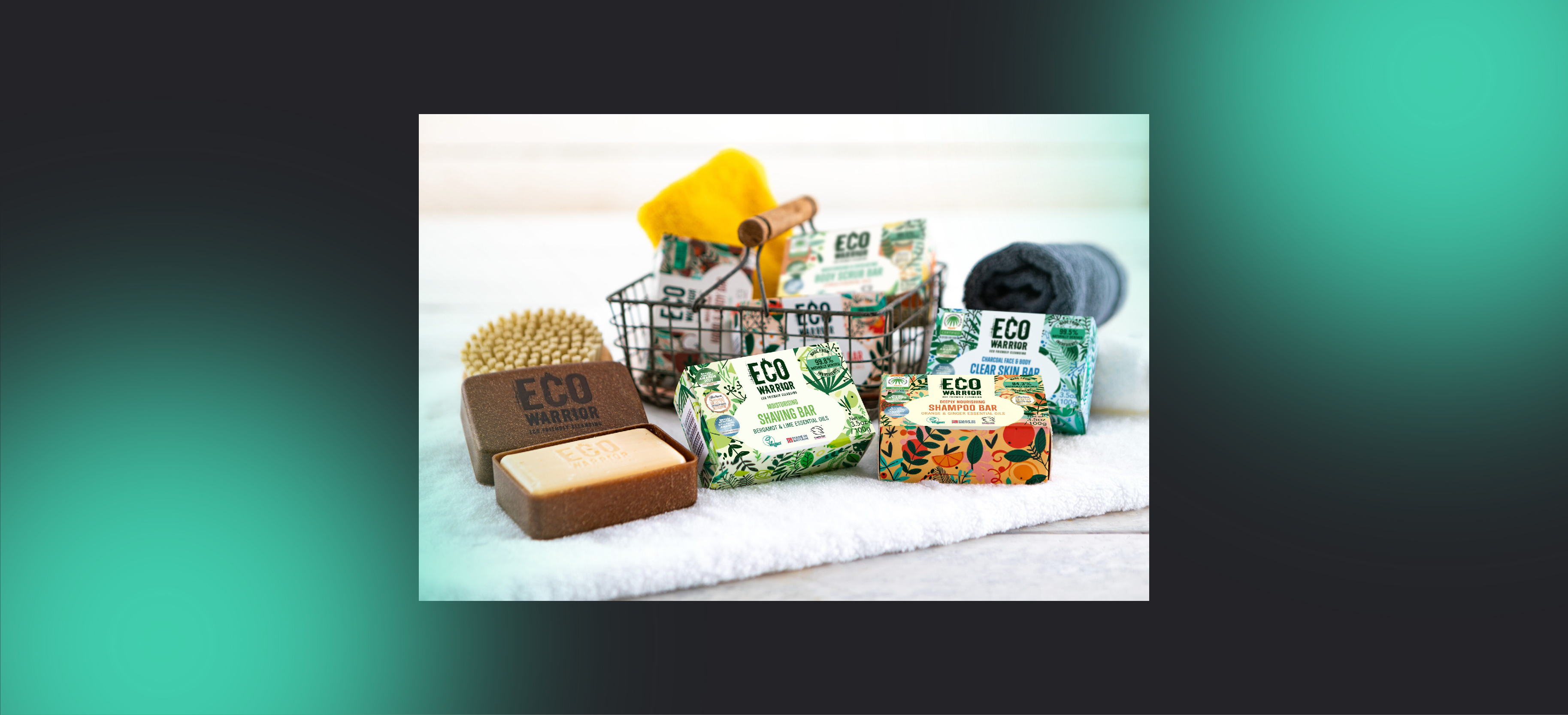 Little Soap Company products on black and green background